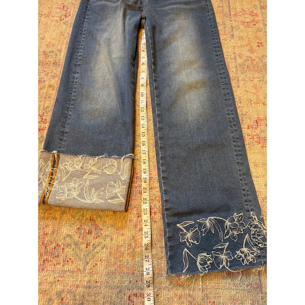 Driftwood Charlee Cuff Jeans Floral Embroidered Cuff 26 - Picture 8 of 9